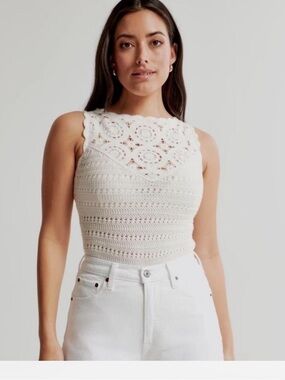 Abercrombie & Fitch Cream Crochet Bodysuit